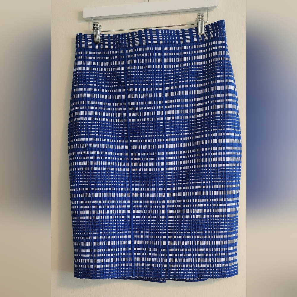 Blue Plaid Banana Republic Pencil Skirt